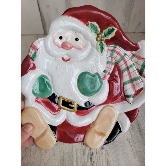 Fitz Floyd Santa fat Jolly santa home plate decor vintage xmas - Picture 2 of 8